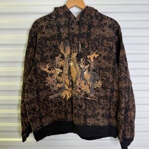 Vintage North River Outfitters Camouflage Deer Mens L Hoodie
